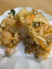 「香ばしい衣に広がる海の旨み、揚げたてを味わう海老とアサリのかき揚げ」