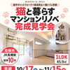 猫と暮らすマンションリノベーション完成見学会　受付中！