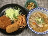 「本日のAランチは　ミックスフライと豚汁」
