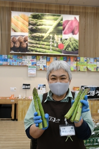 天井澤店長の一押し！こったま太～いアスパラガス！！「週末はこったま～やへ！！菜っ葉と山菜シーズン到来です」
