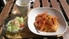 ランチ　1,050円　ワタリガニのトマトクリームパスタ・野菜サラダ・野菜ゴロゴロスープ