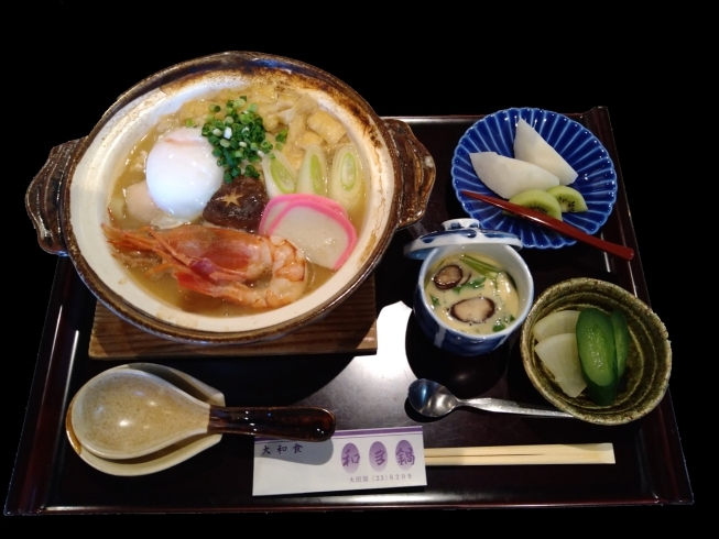 鍋焼うどん定食　税込1518円「❲大田原、ランチ、定食❳期間限定　鍋焼うどん定食」