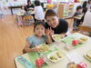 給食も美味しかったね♡「保育参観日～親子で歴史体験～」