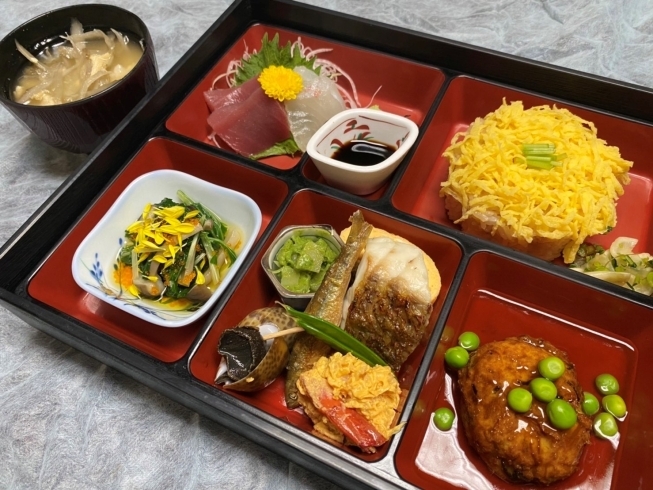 「鍵屋弁当」ごんぼ汁付　￥2300（税込）「「鍵屋のおもてなし」」