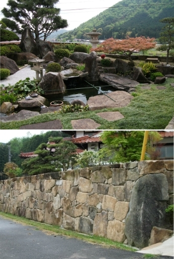 劣化に強い自然石の石積みがおすすめです！
（写真：下）「村上造園土木」