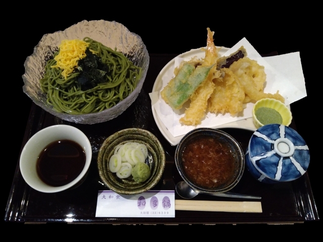月限定の天ぷら茶そば定食「❲大田原、ランチ、定食❳7月限定“天ぷら茶そば定食”」
