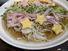 冷麺風の素麺 七夕なので星型の卵焼きやハムを載せて「七夕に素麺を提供しました。」