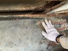 「折半屋根鉄骨柱現場です。」