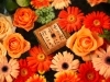 元気いっぱいのカラーを集めました。「第5回花手水がはじまりました。」