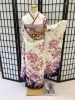 フルセット☆上品な貴賓溢れる振袖 TAKAZENの振袖 /白色/ゴールド色/古典/桜柄/ 最新作最高級古典柄