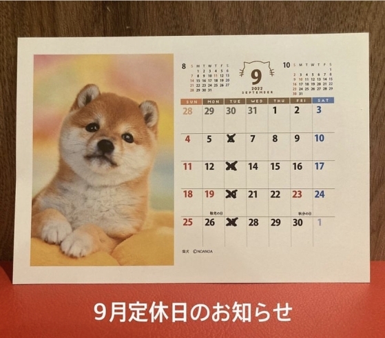 「9月の定休日」