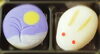 お月様の練切と求肥のうさぎのセットです「十五夜の上生菓子できました〜」
