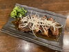 「牛タンさがり焼き、ステーキソースがけ。」