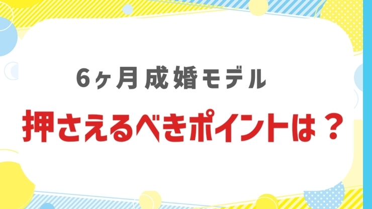 ６か月で成婚「6ヶ月成婚モデル 押さえるべきポイントはココ!」