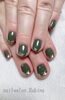 「カーキのミラーフレンチ【札幌市南区川沿 ネイルサロン nail salon  Rubino】」