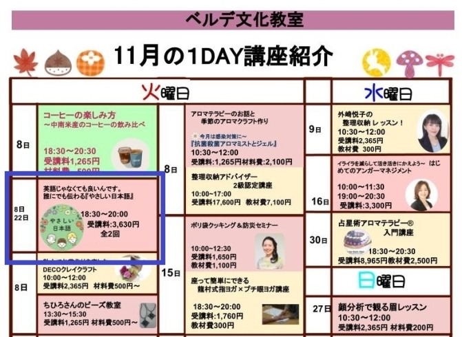 「「やさしい日本語」１DAY講座（11月）」