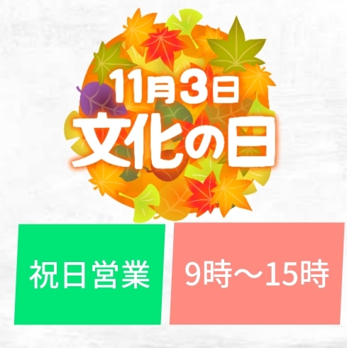 文化の日「文化の日　祝日営業　澄川かくスポ鍼灸整骨院」