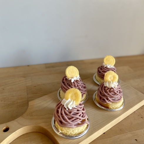 「「土日限定ケーキ♡紅芋モンブラン」岩屋珈琲オリジナルケーキ店内ではケーキセットとして、お好きなドリンクと一緒に楽しめます♡」