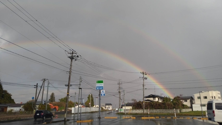 たまたま見つけた二重の虹。「見つけた！」