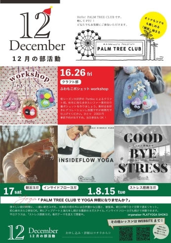 「PALM TREE CLUB 12月スケジュール ｜ Ff 葛西臨海公園」