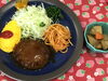 「本日のAランチは　煮込み風ハンバーグです。」