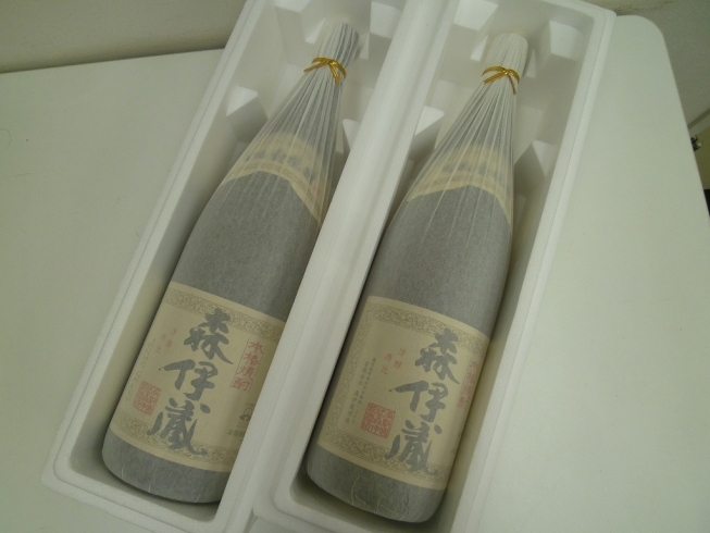 レア焼酎の筆頭　森伊蔵「買取専門 金のクマ 沼津店　幻の焼酎 森伊蔵2本お売り頂きました」