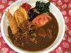 「本日のAランチはエビフライと野菜たっぷりカレー」