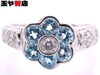 「ポンテヴェキオ 美品 Ponte Vecchio ブルートパーズ ダイヤ0.19ct フラワー リング 8.5号 750 K18WG 赤販売中！ 玉や質店 千葉 市川市 本八幡」