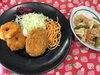 「本日のAランチは　ミックスフライと肉じゃがです。」