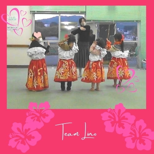 はじめてのお揃いドレスです♡(*´˘`*)♡「子供フラダンス★那珂川市　可愛らしいハワイアンミュージックにあわせて楽しく踊っています♪フラダンス教室レイ マカナ アロハ」