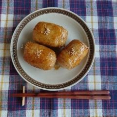 レシピ公開♪　豚ロースを使ったガッツリ肉巻きおにぎり作りました　大和高田でおいしいお肉泉尾精肉店です