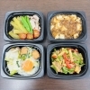 本日の惣菜1　麻婆豆腐（甘口）、青椒肉絲、肉団子と白菜の煮物、茄子と豚肉の揚げびたし「【5月29日】30℃の暑さに負けない！特製タルタルたっぷり「チキン南蛮弁当」と、ひんやり爽快GOGO杏仁豆腐 🍱☀️」