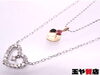 「ポーラ 美品 ルビー 0.01ct ダイヤ 0.15ct ダブルハート デザイン ネックレス K18YG 750 イエローゴールド K18WG ホワイトゴールド販売中！ 玉や質店 千葉 市川市 本八幡」