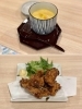お通しの茶碗蒸し・伊達鶏の唐揚げ