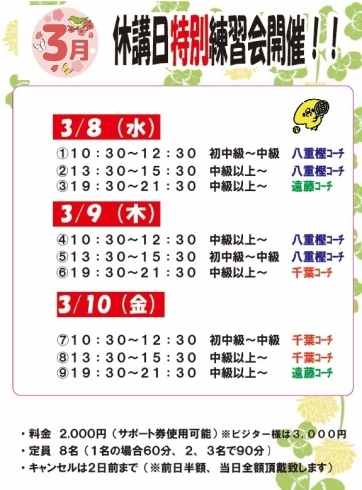 お友だちも誘って、みんなで楽しみましょう！「仙台　テニス特別練習会　参加者募集中！」