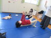 ストレッチポールの上で体操☆「子育て講座「赤ちゃんと一緒に骨盤ケア」がありました。」