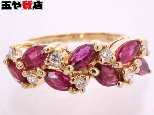 「 ミキモト 美品 ルビー1.18ct ダイヤ0.09ct デザイン リング 11号 K18YG イエローゴールド販売中！ 玉や質店 千葉 市川市 本八幡」