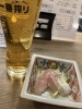 まずはビールとお供の付出し♪「☆女子ひとり呑み日記☆　＠海鮮居酒屋浜ちゃん」