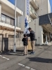 「本日初の試み 鯉のぼりをあげてみよう体験！」