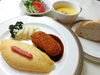 明太チーズオムレツ＆カニクリームコロッケ「   ○・。＊　週替わりアザレアランチ　＊。・○」