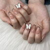 ちゅるんとした先端フレンチネイル「〜リボンネイル集〜 深井でネイルするならnail salonbelleにお任せください♪」
