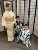 「問屋町レンタル着物　桜満開ですね　春の七五三　レンタルご予約いただいております」