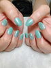 「夏色グリーンネイル【札幌市南区川沿 ネイルサロン nailsalon Rubino】」