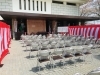 記念式典の会場設営「村山龍平記念館 40周年記念式典」