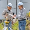 向かって右、資料を指しているのが今永専務です！「部門紹介　土木部門」