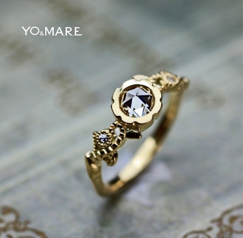 「【ローズカットダイヤ】のアンティークな婚約指輪オーダーメイド作品」