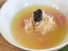 毛蟹と梅素麺 ホワイトアスパラすり流し「10000円コースのお料理一気にご紹介します 前編」