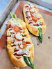 手作りとまとソースに、ロングウインナーとアスパラ「　ロングウインナーパン【神辺町のケーキ&パンのお店】」