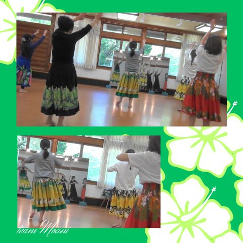 手がさすその先にみえる空をイメージして踊ります「癒しのフラ!川のせせらぎが聞こえる、自然がいっぱいの気持ちいいロケーション!体力づくりに!リフレッシュに!那珂川市 フラダンス教室」