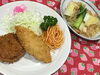 「本日のAランチは　ミックスフライと白菜煮物です。」